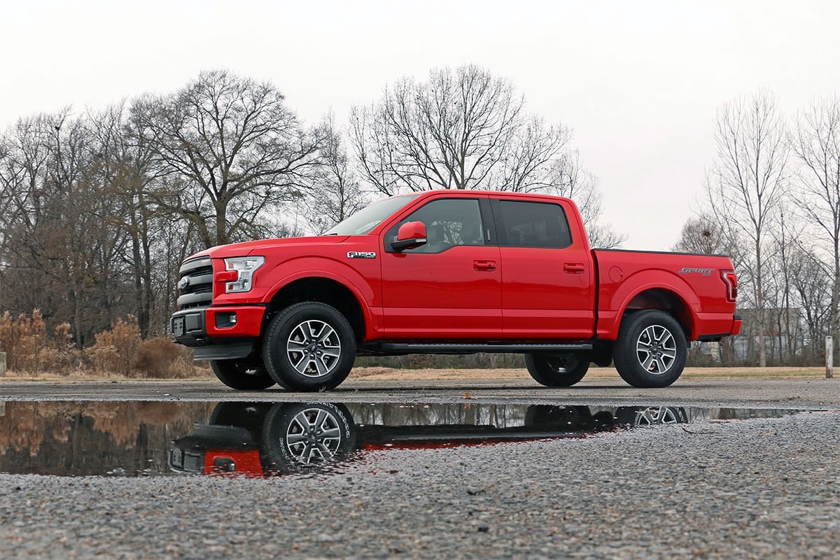 Ford F-150 Suspension Lift Kit - Front - Rough Country - N3 Leveling Struts | 2 Inch | Loaded Strut - Silver - '14-'23